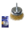 Щетка для дрели чашечная 65 мм (2,5"), волнистая, латунированная, "MAXIMUM" MX 17801